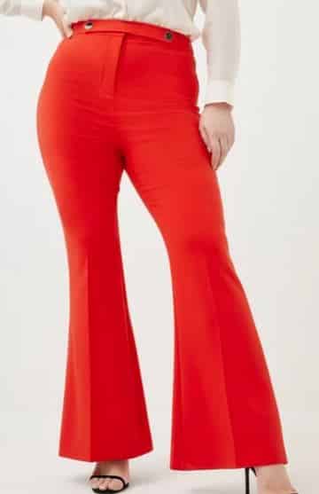 Curve Compact Stretch Flared Trousers