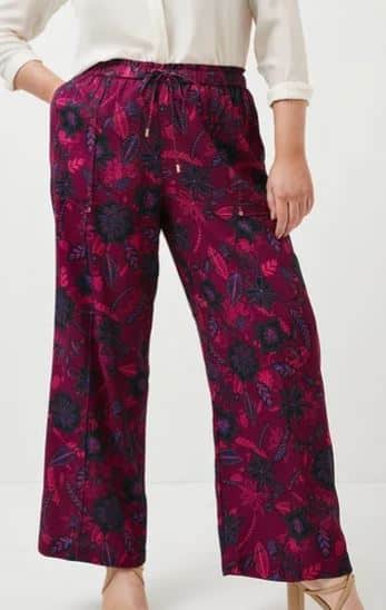 Curve Floral Batik Linen Woven Trouser