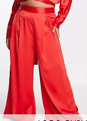 Curve tie wrap front top with long sleeves and wide leg pants set