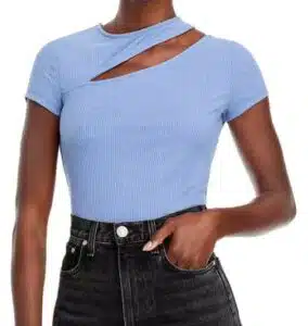 Cutout Short Sleeve Knit Top