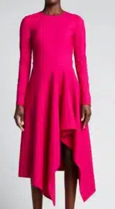 Draped-Slit Midi Dress