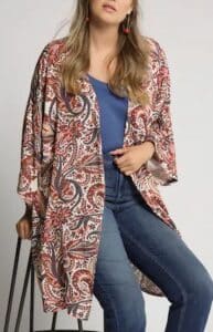 Fashionable Print Long Kimono