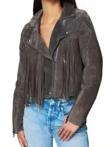 Fringe Suede Moto Jacket