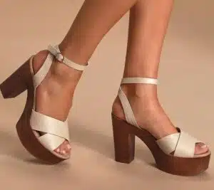Galilea Off White Platform Sandals