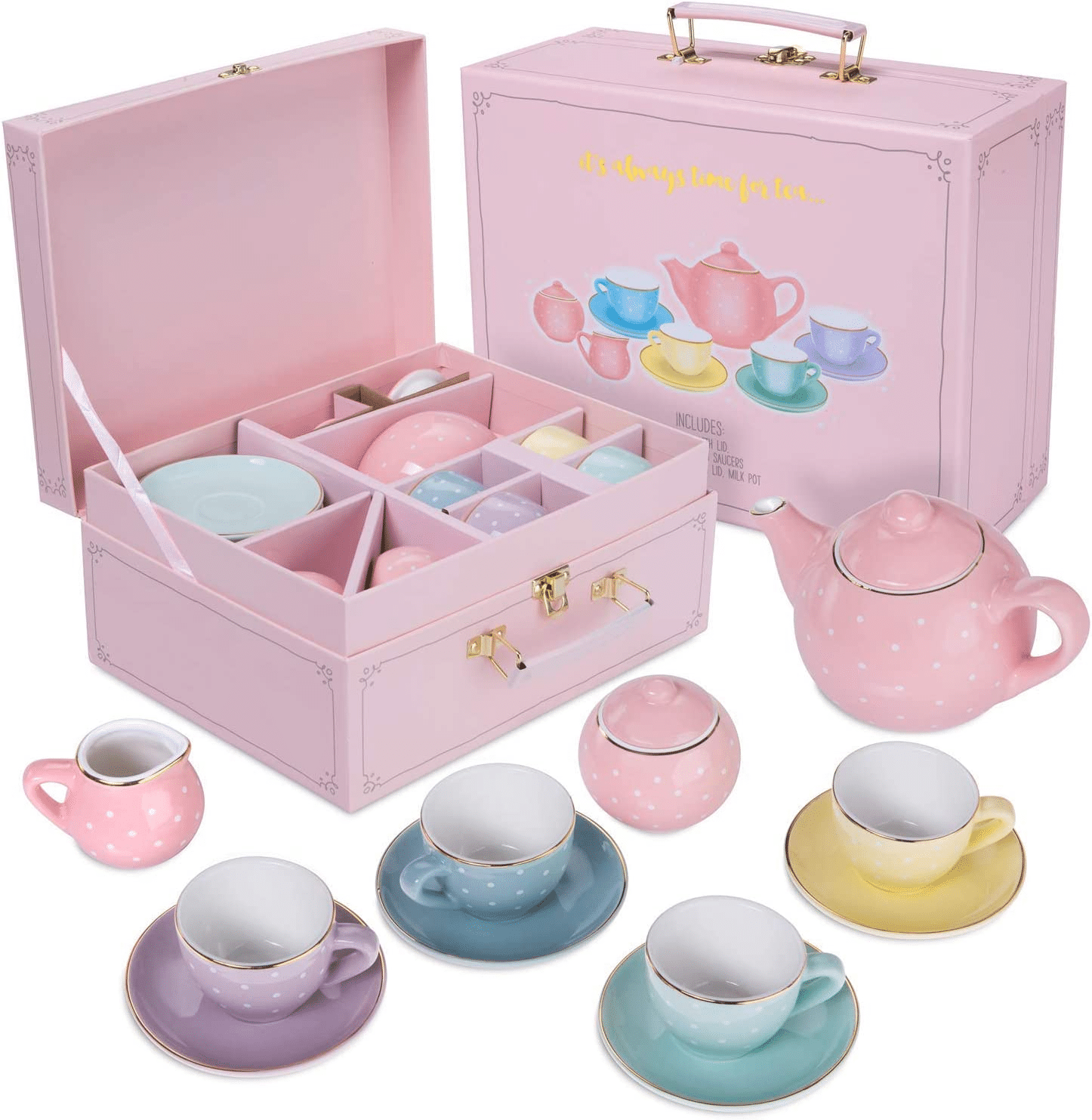 Jewelkeeper Porcelain Tea Set, $49.99