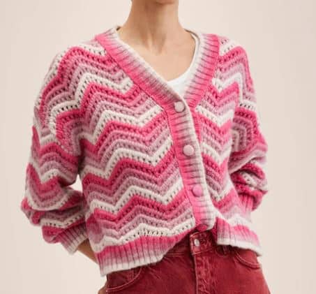 Multi-color knit cardigan