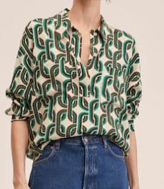 Oversize printed blouse