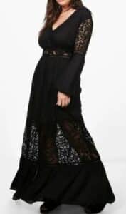 Plus Boho Lace Insert Maxi Dress