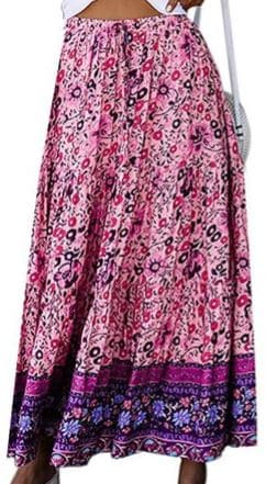 Plus Elegant Bohemian A Line Maxi Skirt