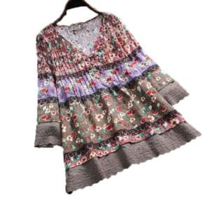 Plus Size Boho Floral Blouse