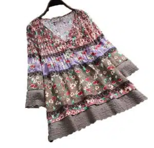 Plus Size Boho Floral Blouse