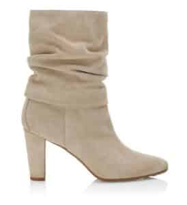 Ruched Mid-Calf Suede Boots
