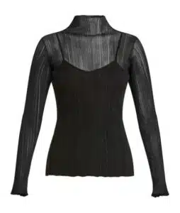 Semi-Sheer Ribbed Top
