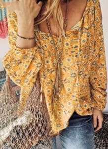 Yellow Plus Size Boho Blouse