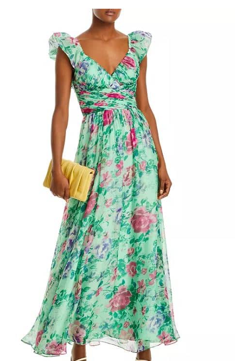 Aqua Cap Sleeve Floral Print Dress