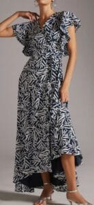 Hutch Ruffle Printed Wrap Maxi Dress