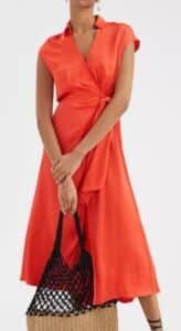 Maeve Open-Back Wrap Midi Dress