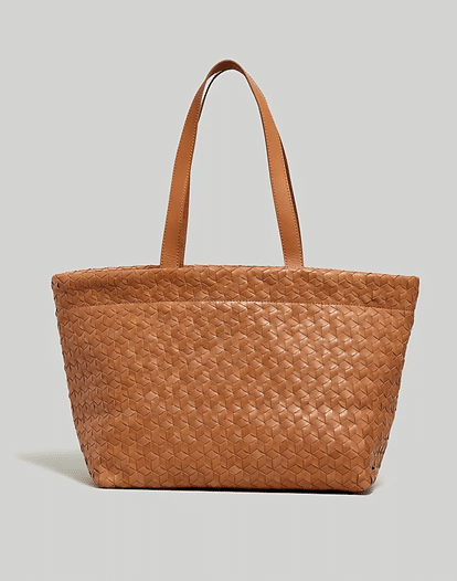 Madewell Large Woven Leather Tote, $198
