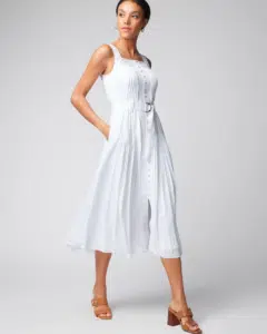 Pleated Utility Dress, $190