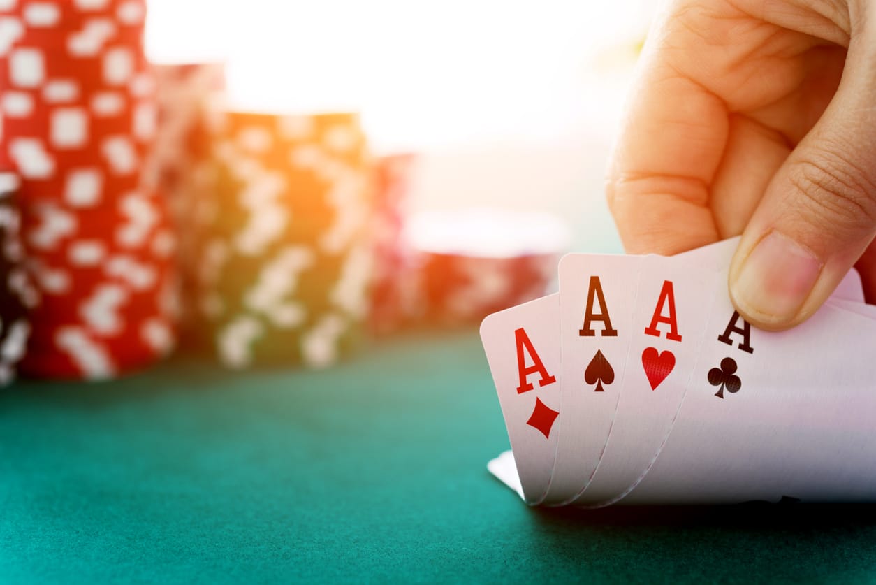 Four aces in Poker Power