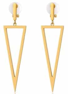 14K Gold Plated Geometric Clip On Earrings
