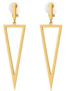 14K Gold Plated Geometric Clip On Earrings