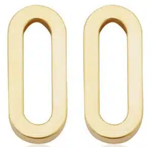 14k Yellow Gold Paper-Clip Link Oval Stud Earrings