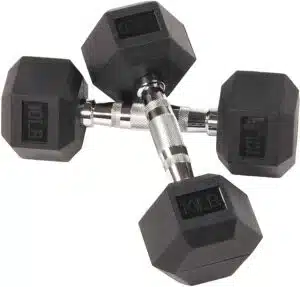 Balancefrom Rubber Encased Hex Dumbbell