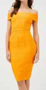Bandage Knit Off The Shoulder Dress