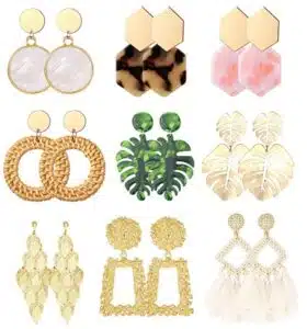 FINREZIO 9 Pairs Clip on Drop Earrings