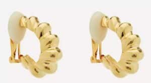 Gold-Plated Twist Clip-On Hoop Earrings