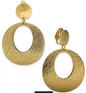 Hammered Teardrop Clip-On Earrings