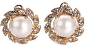 JOLCHIF Cz Clip on Pearl Earrings