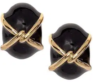 Kenneth Jay Lane Colored Enamel Button Clip Earring