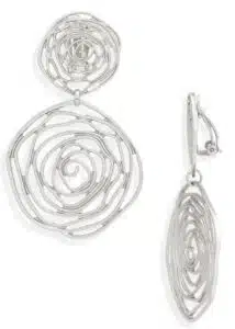 Oversize Rose Cutout Drop Clip Earrings