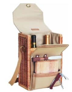Picnic Time Corsica Insulated Wine Basket with Wine and Cheese Accessories