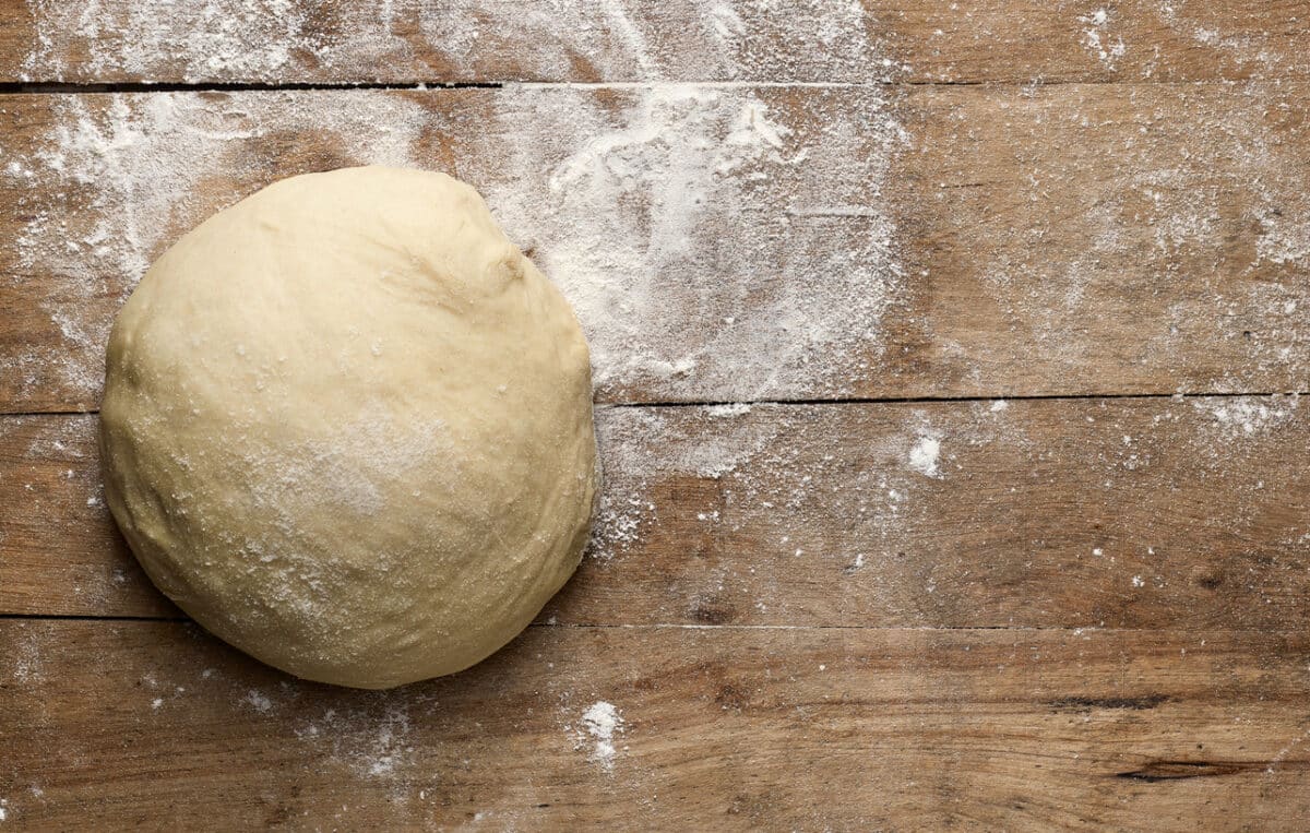 fresh raw pizza dough