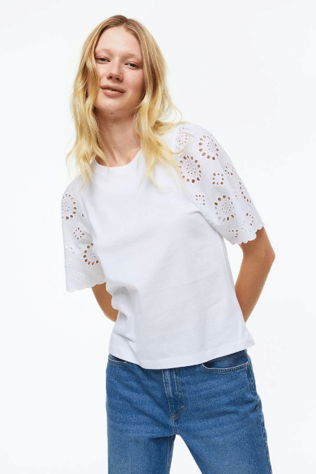 Prime Women Recommends Eyelt Embroidery T