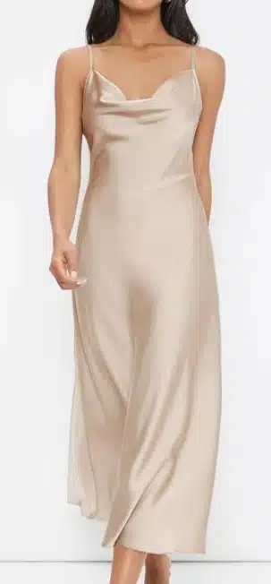 SHEIN BIZwear Cowl Neck Solid Slip Dress