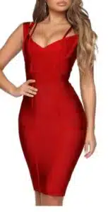 Sleeveless Deep V-Neckline Bodycon Bandage Dress