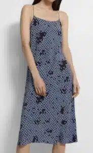 Smocked Slip Dress in Geometric Silk Crepe