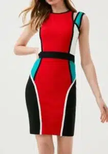 Sporty Colour Block Bandage Knit Dress