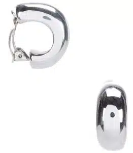 Sterling Silver Smooth Clip-On Hoop Earrings