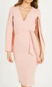 V Neck Wrap Bodycon Dress