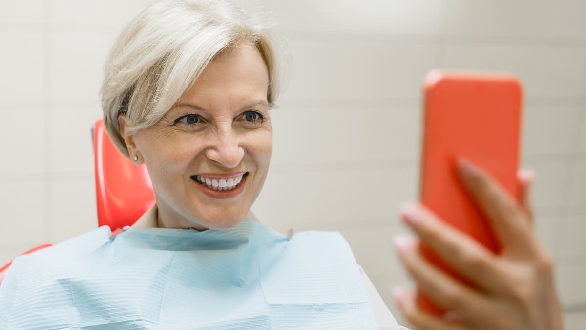 Woman after braces