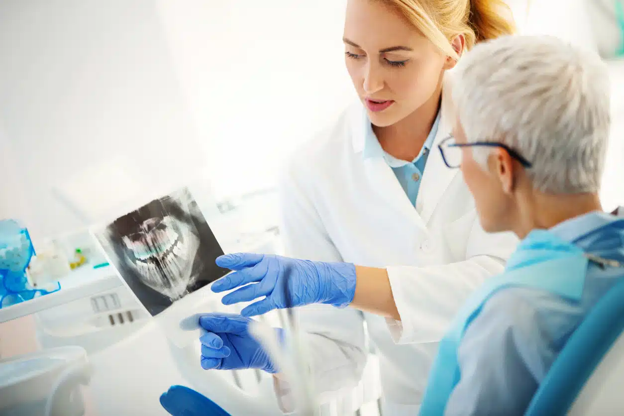 Woman at dentist or oral sugeon