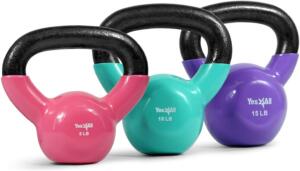 Yes4All Vinyl Coated Kettlebell Set of Weights