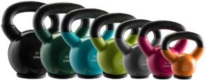bintiva Kettlebells - Professional Grade, Vinyl Coated, Solid Cast Iron Weights