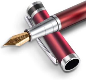 red fountain pen