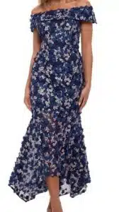 3D-Floral Off-The-Shoulder Gown